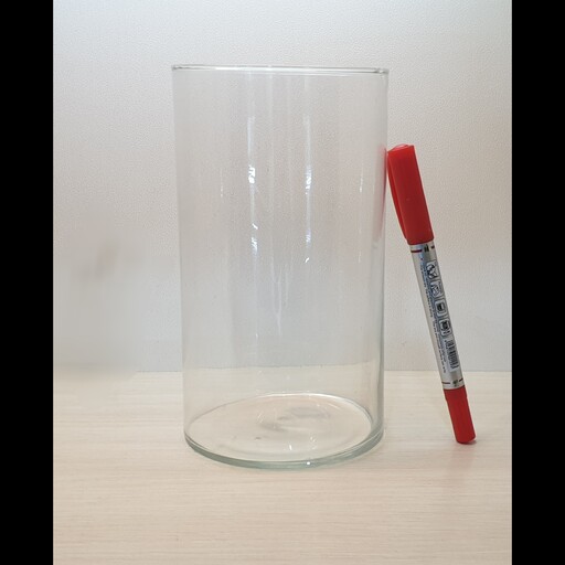 استوانه  شیشه ای قطر 10 ارتفاع17 درجه 2(گلدان شیشه ای)(تنگ شیشه ای)