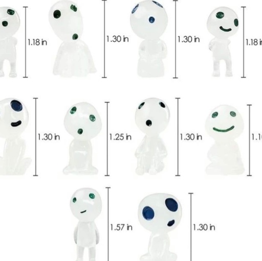 پک 10 عددی کوداما مینی شبتاب شب تاب ارواح جنگل مونونوکه دکوری 