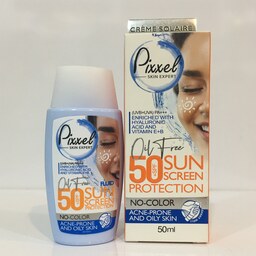 کرم ضد آفتاب بدون رنگ پیکسل مناسب پوست های چرب، جوش دار و مختلط با SPF50