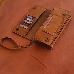 کیف  مردانه  قهوه ای چرم طبیعی دست دوز مدل فون هند ( سفارشی)