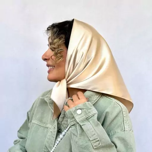 مینی اسکارف ساتن ابریشم سه گوش زنانه