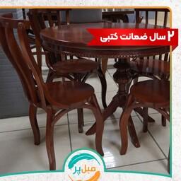 میز نهارخوری،مدل سناتور،ترکیب 4 نفره ،روکش چوب راش،میز و صندلی جنس چوب
