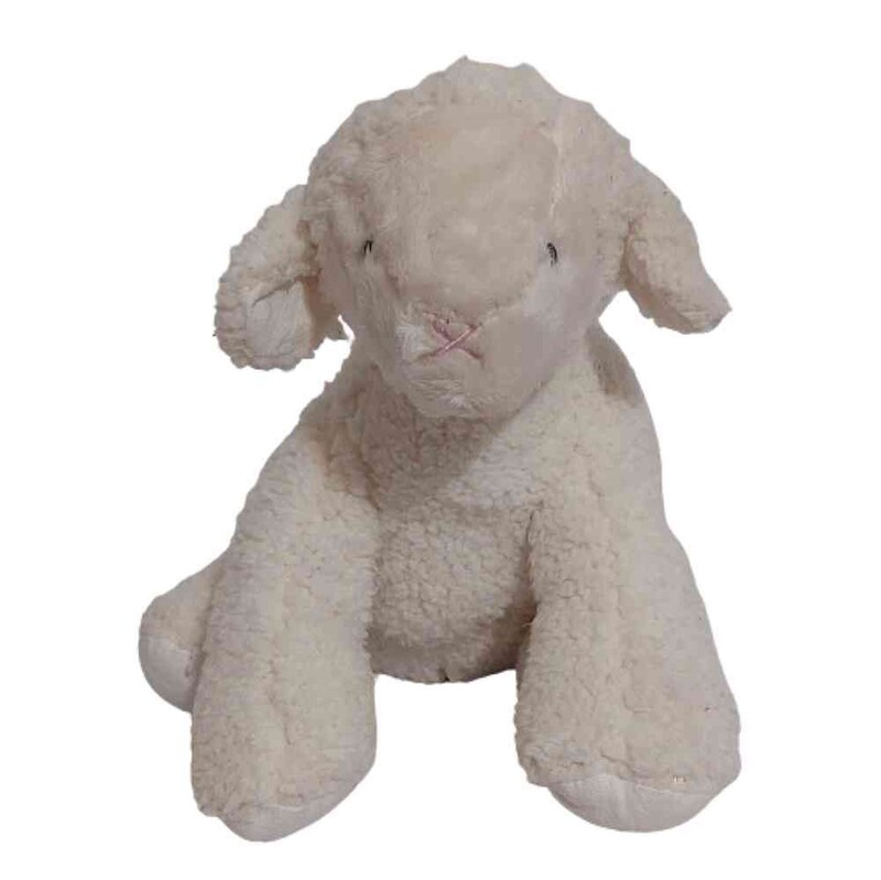  عروسک گوسفند بامزه پولیشی مخملی مارک bub خارجی وارداتی اسباب بازی عروسک بره سفید LAMB برند bub اورجینال اصل  25 سانتی