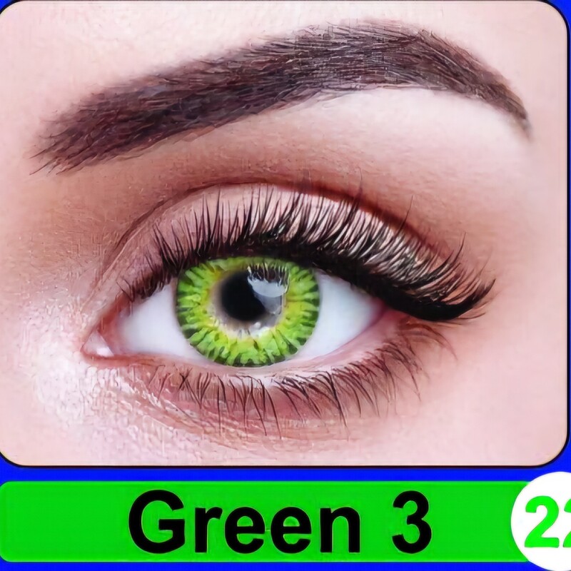 لنز چشم رنگی نیوویژن رنگ سبز دور مشکی وسط عسلی hazel3
