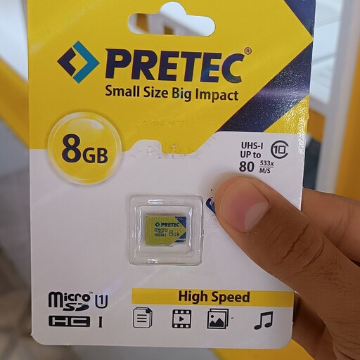 رم میکرو 8 گیگ PRETEC سرعت بالا 80MB ارسال رایگان 