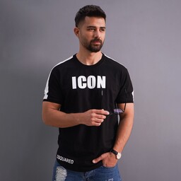 تیشرت مردانه مشکی مدل ICON