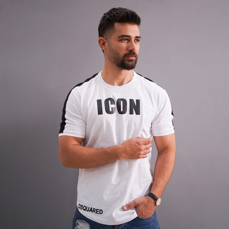 تیشرت مردانه سفید مدل ICON