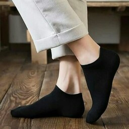 جوراب مردانه زنانه اسپرت مچی نخی اعلا فری سایز رنگ مشکی  (شش جفت) 