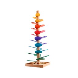 اسباب بازی ساختنی برج رنگین کمان چوبی