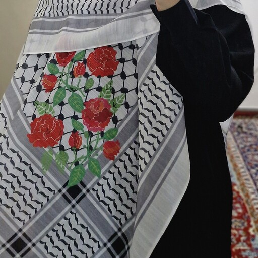 روسری وال نخی طرح چفیه فلسطینی کوفیه