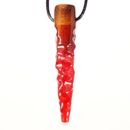 گردنبند دست ساز  قندیل یخی برند تولتک کد972 چوب رزین طول 75میلیمتر رنگ قرمز اکلیلی ضد خش در دو رو