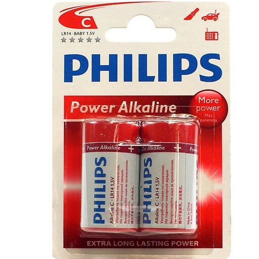 باتری متوسط پاور الکالاین دوعددی فیلیپس