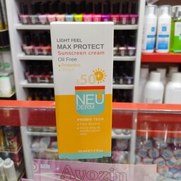 ضد آفتاب نئودرم مکس پروتکت فاقد چربی رنگی اس پی اف 50 مناسب برای پوستهای چرب نئودرم