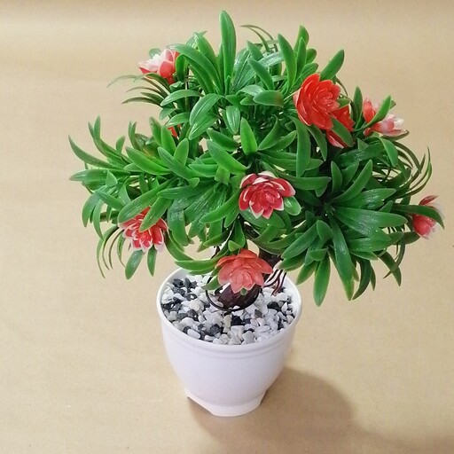 گل مصنوعی رزماری 30 سانت پلاستیکی قرمز 