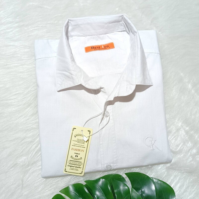 پیراهن اسلپ مردانه سفید آستین بلند CK بزرگ سایز ارسال رایگان 