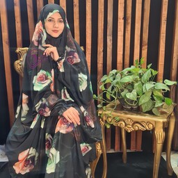 چادر میزبان گل نرگس با ضمانت شیت وشو وتضمین دوخت و کیفیت با ارسال رایگان حجاب برتر صفری 
