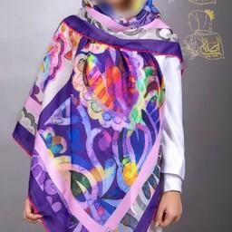 روسری( نخ ابریش گارزا) قواره 130
 طرح زیبای حوض نقاشــی
سبک و مجلسی(کولردار) 
