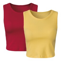 کراپ زنانه اسمارا برند آلمانی  پک دو عددی رنگ زرد و قرمز سایز M-L-XL