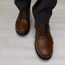 کفش مردانه اسپرت چرم طبیعی اصل  مدل ونس عسلی با زیره درجه یک تبریز سایز 40تا45 