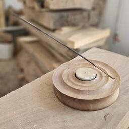 جاشمعی - جا عودی - چوب گردو -  مناسب برای مدیتیشن و یوگا  هنر دست
