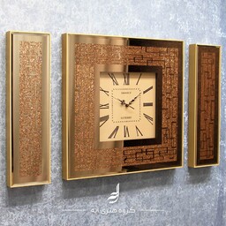 ساعت دیواری آینه ای مربع مستطیل برنز نگین برنز (تولیدکننده اصلی، ارسال رایگان)