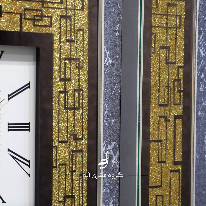 ساعت دیواری آینه ای مربع مستطیل طلایی(تولیدکننده اصلی،ارسال رایگان)