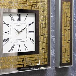 ساعت دیواری آینه ای مربع مستطیل طلایی(تولیدکننده اصلی،ارسال رایگان)