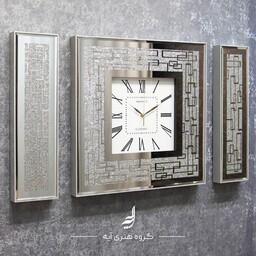 ساعت دیواری آینه ای مدل مربع مستطیل سفید (تولیدکننده اصلی، ارسال رایگان )