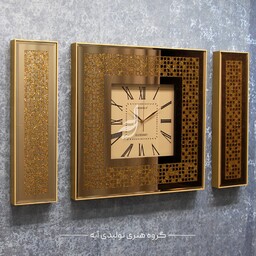 ساعت دیواری آینه ای مدل کوبیسم برنز (تولیدکننده اصلی، ارسال رایگان)