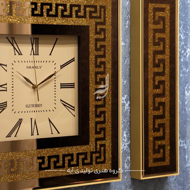 ساعت دیواری آینه ای برنز طلایی ورساچ(ارسال رایگان،تولید کننده اصلی)