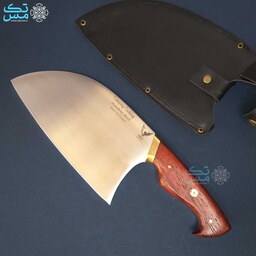 چاقوی سرآشپز مدل صربستانی( المازان Almazan knife ) دسته پادوک سفارشی استاد منفرد (غلاف دارد)