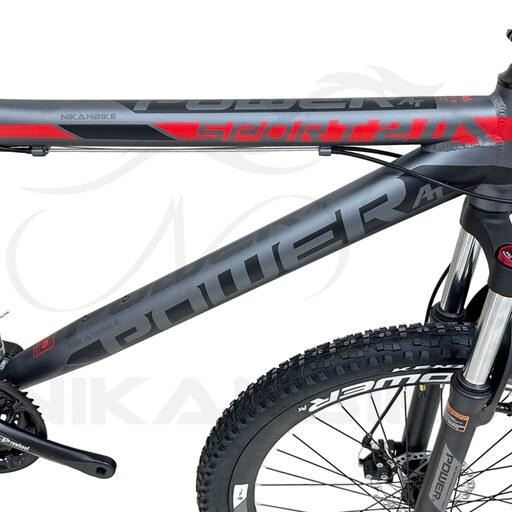 دوچرخه کوهستان پاور سایز 27.5 مدل SPORT2.0D AT دیسکی (21 دنده) خاکستری-قرمز.کد 1016012