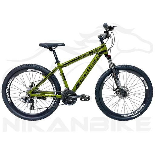 دوچرخه کوهستان پاور سایز 27.5 مدل SPORT2.0D AT دیسکی (21 دنده) سبز پررنگ-مشکی.کد 1016012