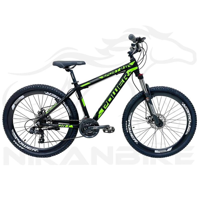 دوچرخه کوهستان پاور سایز 27.5 مدل SPORT2.0D AT دیسکی (21 دنده) مشکی-سبز.کد 1016012