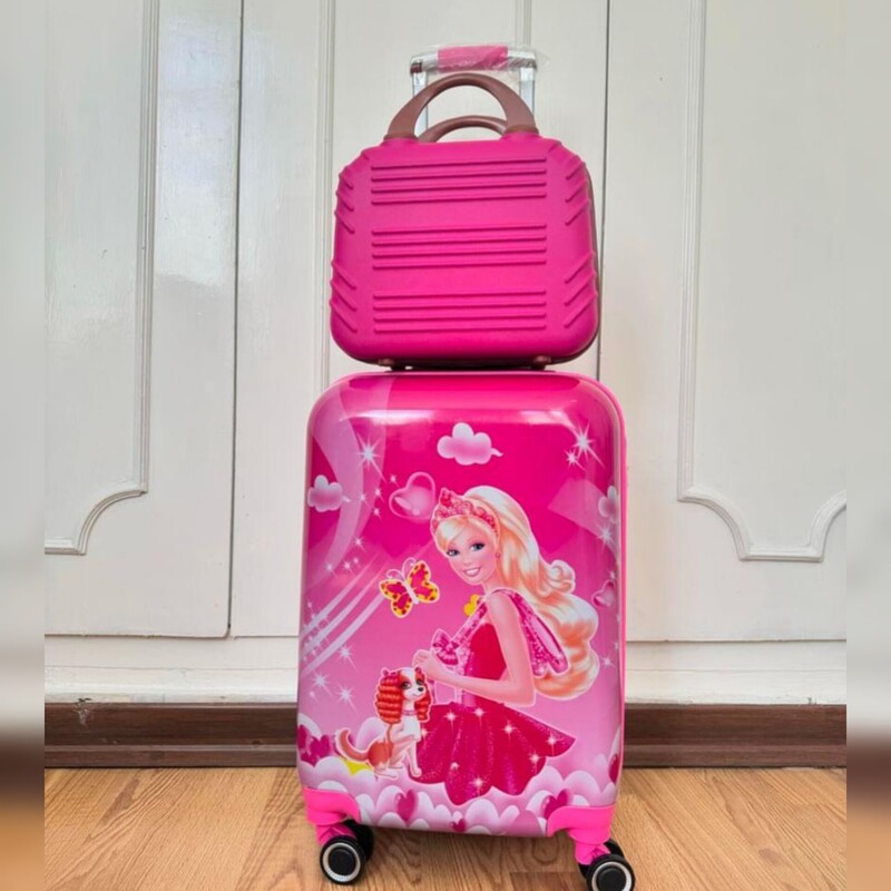 چمدان طرح باربی همراه کیف آرایشی به صورت ست و تک