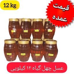 عسل طبیعی و خوراکی چهل گیاه(وزن 12 کیلو) قیمت عمده و اقتصادی