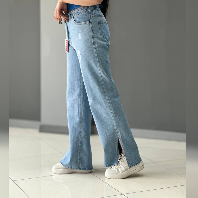 شلوار جین بگ چاکدار شلوار جین زنانه بگ سایز 38 تا 46 کیفیت عالی
