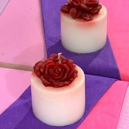 شمع دستساز  استوانه گلدار
