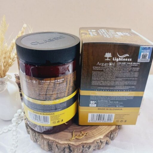 ماسک مو آرگان کراتینه اصلی مراکشی ساخت اسلواکی جعبه دار لایتنس 900 میل 95 درصد  ARGAN OIL