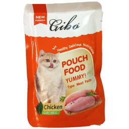 پوچ گربه با طعم مرغ گیبو GIBO Cat Pouch Food with Chicken