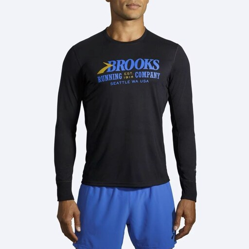 آستین بلند ورزشی مردانه بروکس اورجینال مدل Brooks  Distance Graphic Long Sleeve کد26