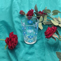 لیوان فله ای شهد چاپی گل آبی
