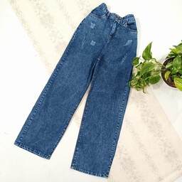 شلوار جین زنانه نیم بگ لی آبی  مجلسی جدید با قیمت مناسب جین زنانه رنگ ثابت بدون آبرفت  دارای سایزبندی تنخور عالی  