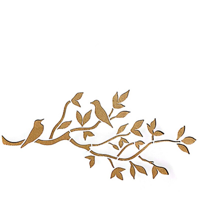 استیکر رزین،طرح شاخه و پرنده،جنس مولتی استایل آینه ای، در دو رنگ طلایی و نقره ای،سایز 8 سانت،بسته 5 عددی