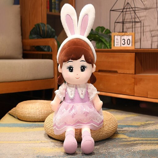 عروسک مدل دختر تل خرگوشی کد DB20 ارتفاع 50 سانتی متر