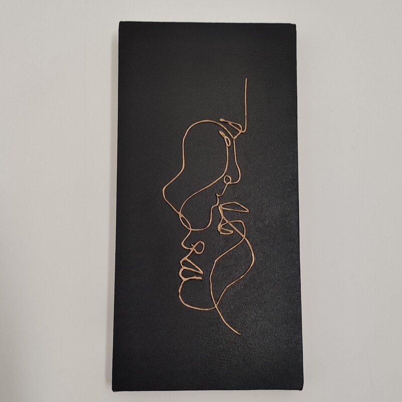 تابلو مینیمال  دست ساز با ورق طلا 