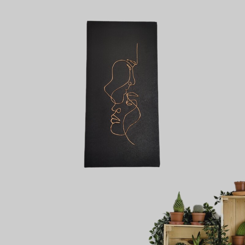 تابلو مینیمال  دست ساز با ورق طلا 