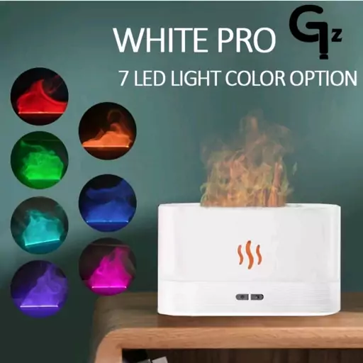 دستگاه بخور سرد شعله آتش چراغ RGB بخور شعله چراغ خواب بخور و رطوبت ساز flame i aroma diffuser ریسه ار جی بی آتشفشان