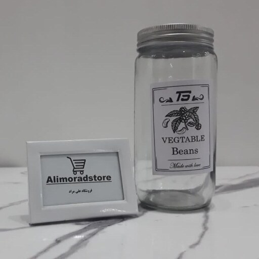 بانکه و طرف نگهدارنده حبوبات تی اس شیشه ای سایز سه(تک عددی)