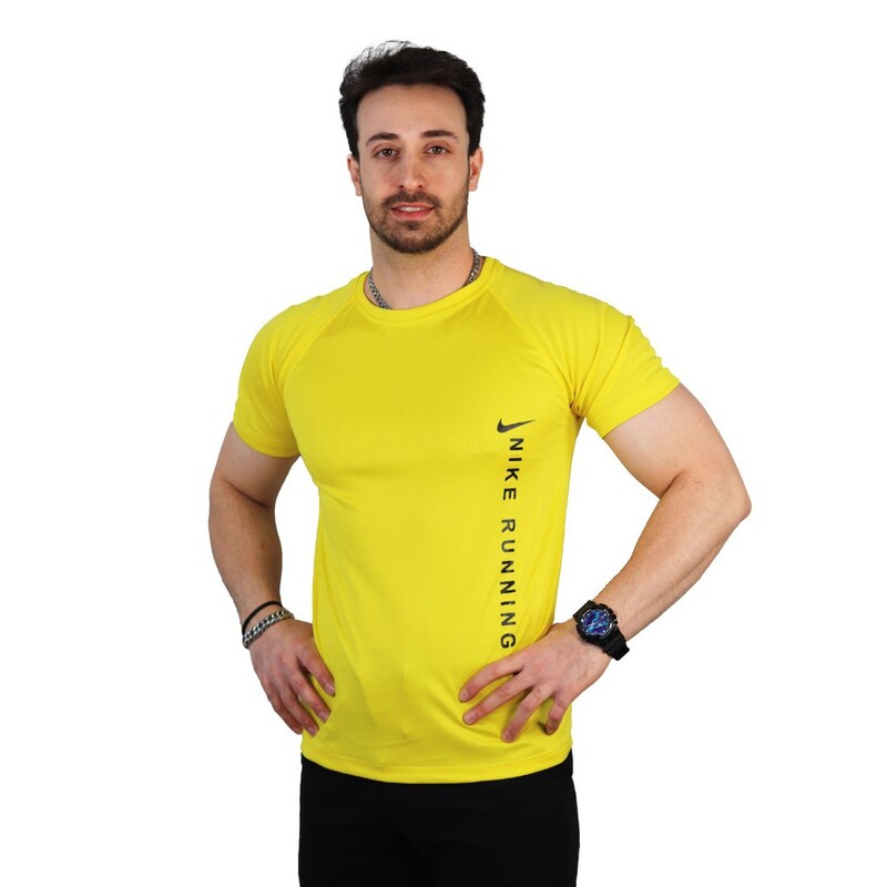 تیشرت ورزشی سوزنی نایک رانینگ رنگ زرد